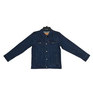Levis Youth Boys Denim Trucker Jacket S (8-10 Years) Dark Blue Stretch Fabric